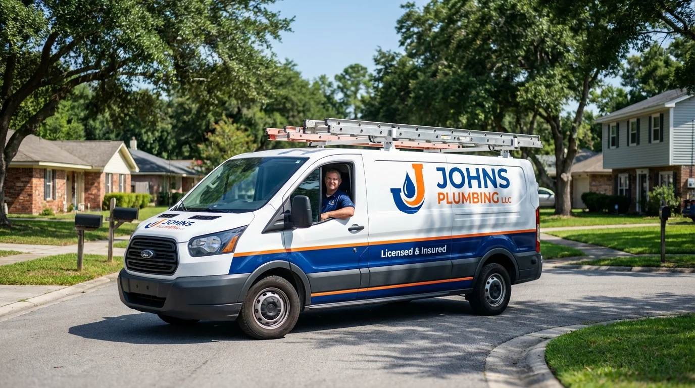 Johns Plumbing LLC service van in Merrillville, IN