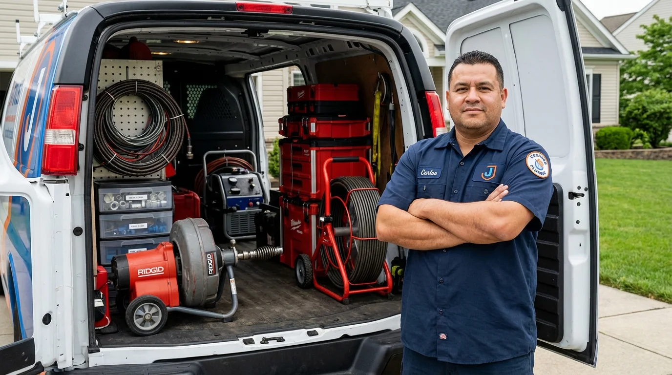 Professional drain cleaning equipment and Johns Plumbing LLC plumber in Merrillville