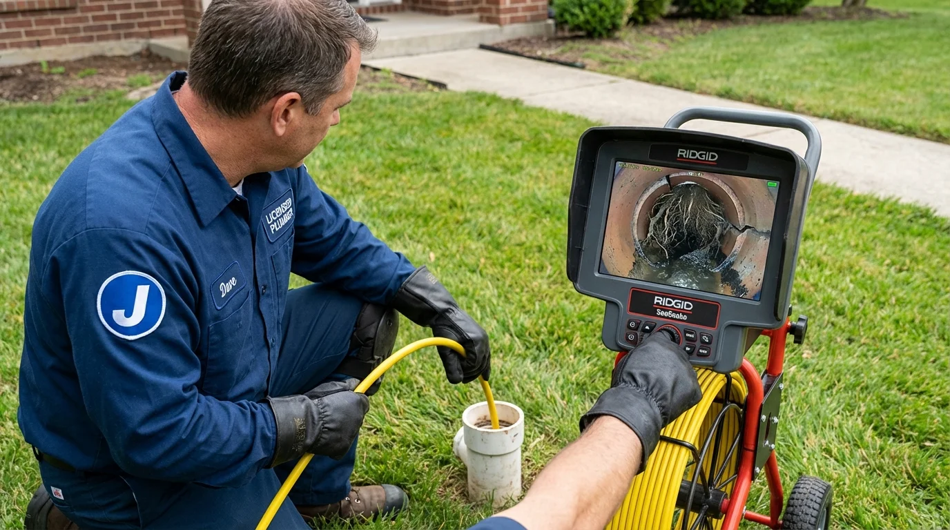 Sewer camera inspection being performed by Johns Plumbing LLC in Merrillville