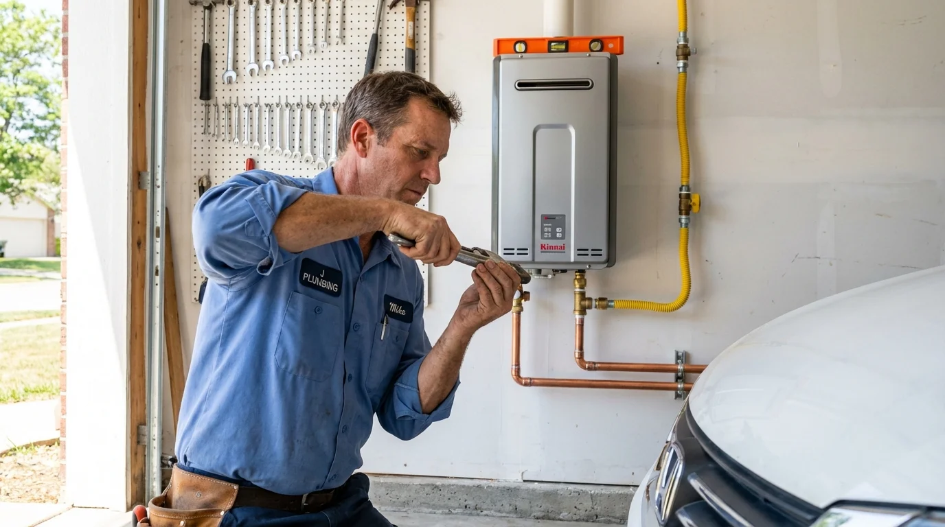 Tankless water heater installation by a Johns Plumbing LLC plumber in Merrillville